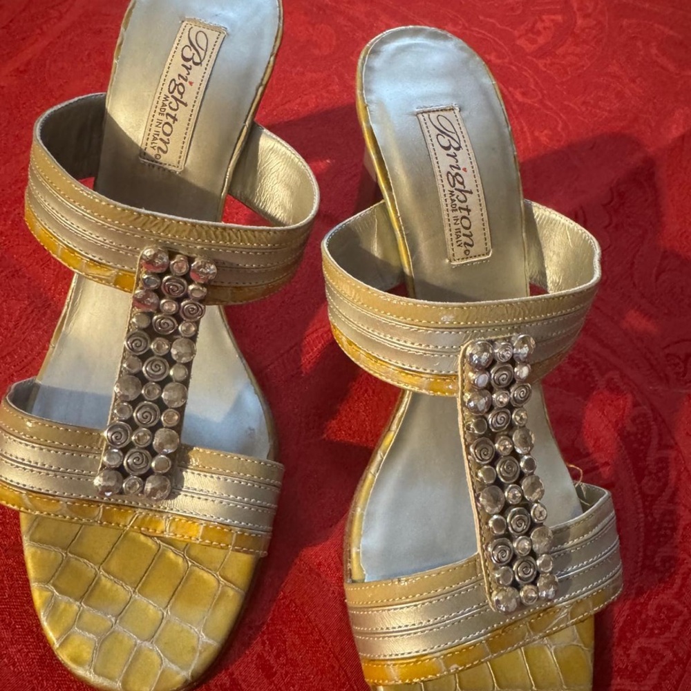 Brighton Metallic Gold and Yellow Sandals